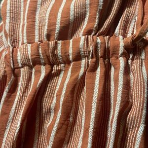 Striped Rust and White jumpsuit